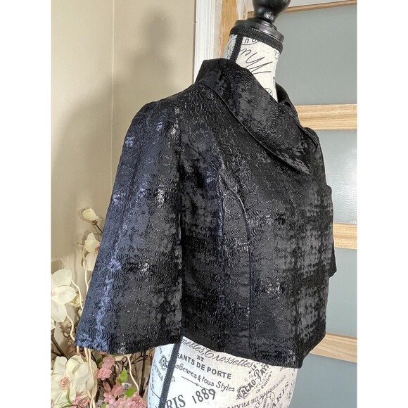 Mossimo Cropped Cocktail Jacket Black Womens XS Whimsigoth - Picture 6 of 12